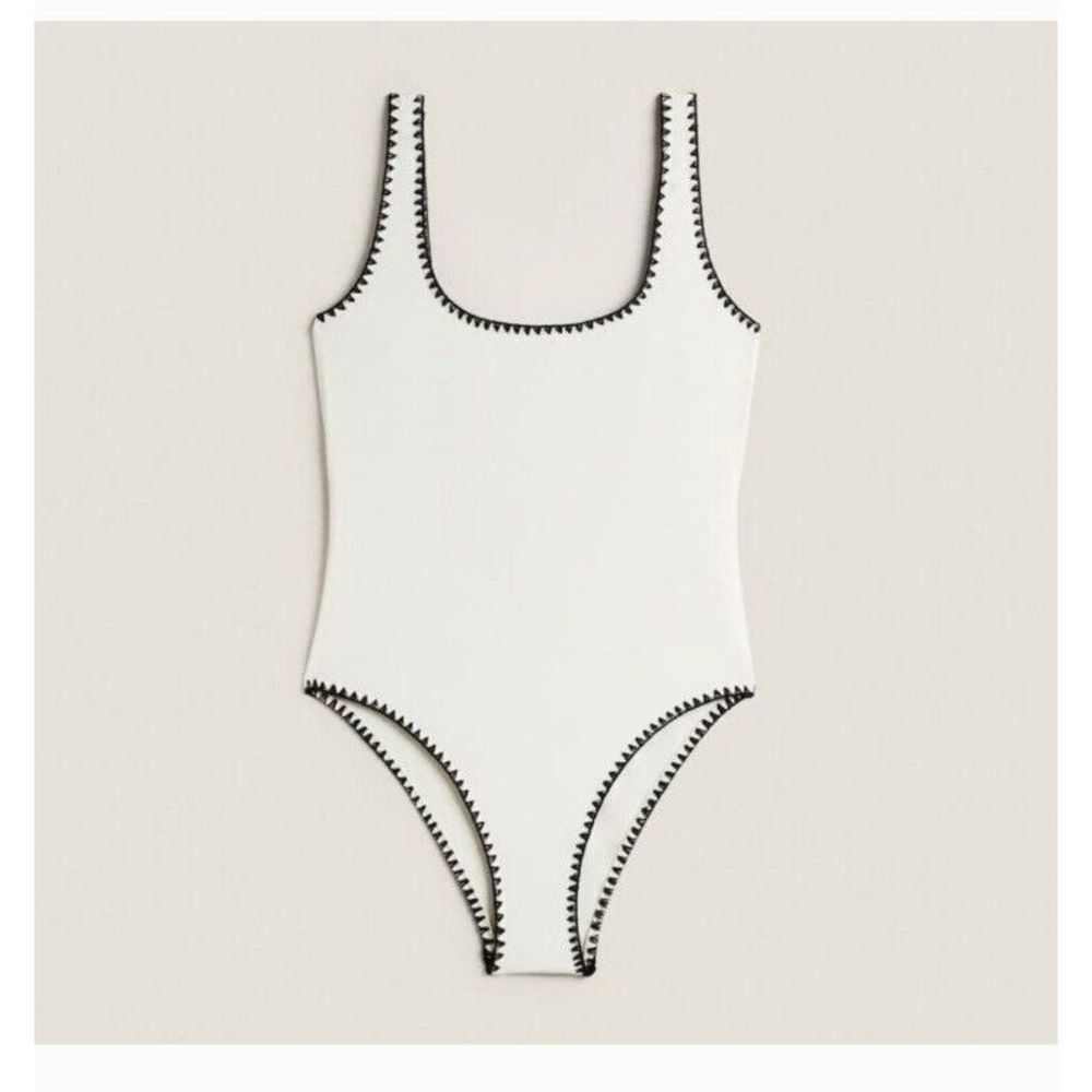 Zara Home One Piece Swimsuit Contrast Stitch Women's Size Large